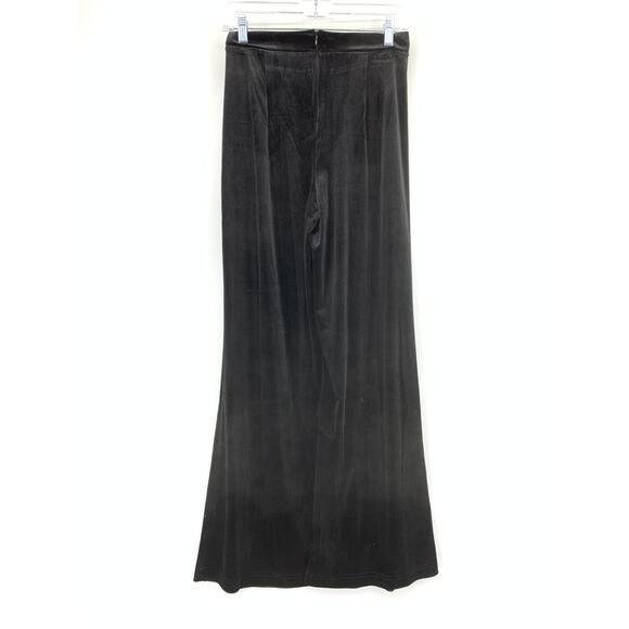 Unbranded Velvet Wide Leg Pants Womens Apx Size Small Black Pleated Front - Picture 2 of 4